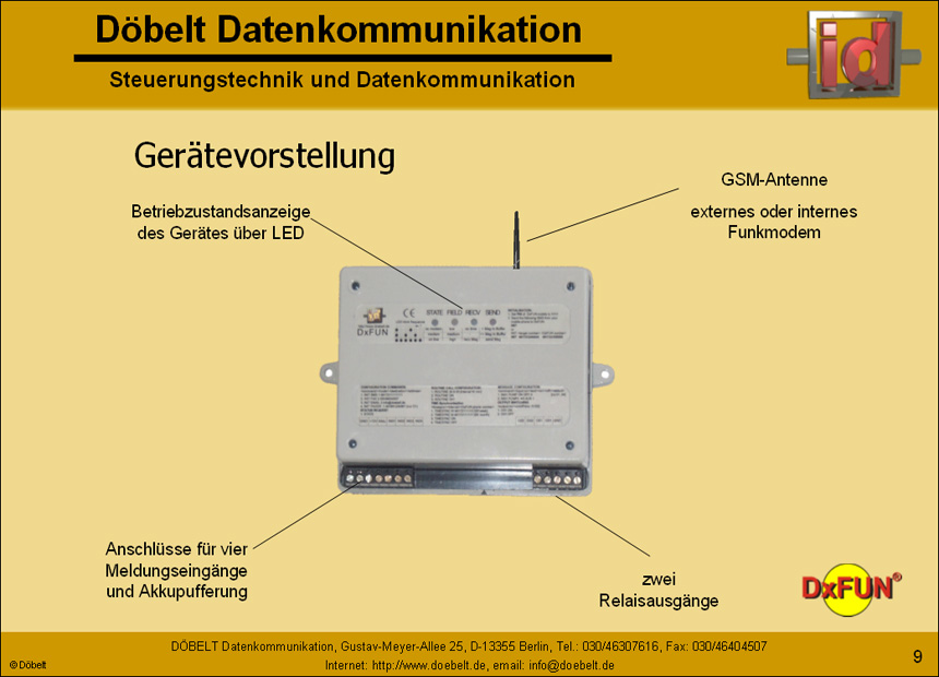 Dbelt Datenkommunikation - Produktprsentation: dxfun - Folie 9