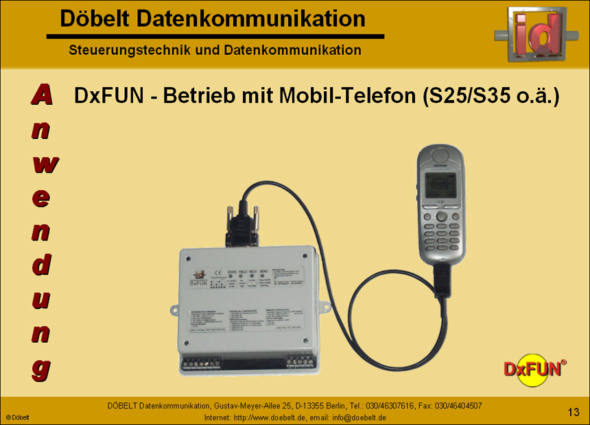 Dbelt Datenkommunikation - Produktprsentation: dxfun - Folie 13