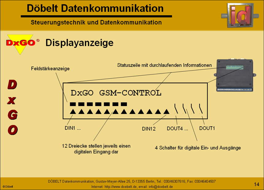 Dbelt Datenkommunikation - Produktprsentation: dxgo - Folie 14