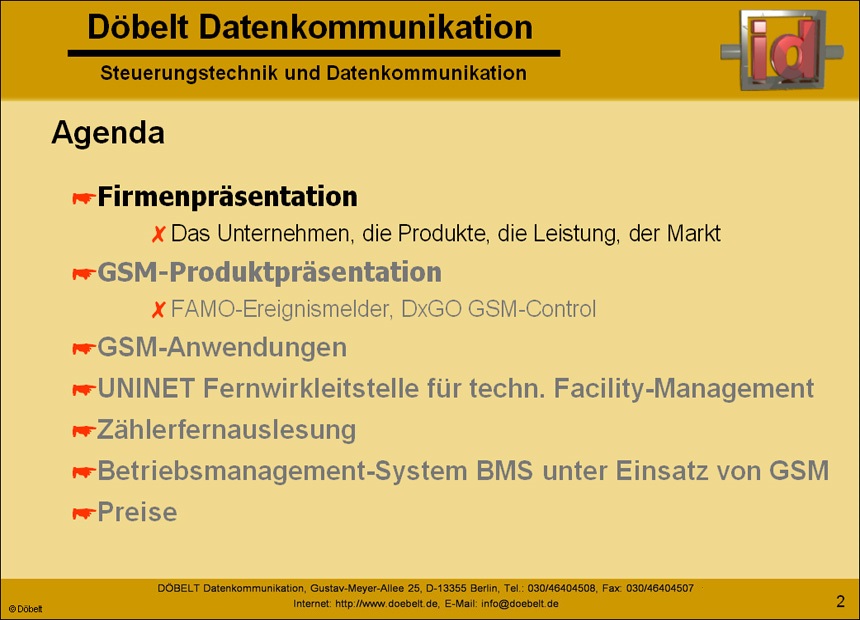 Dbelt Datenkommunikation - Produktprsentation: firma - Folie 2